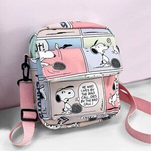 Pink and White Snoopy Comic Mini Bag